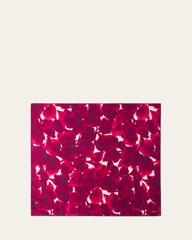 Floral-Print Silk Scarf